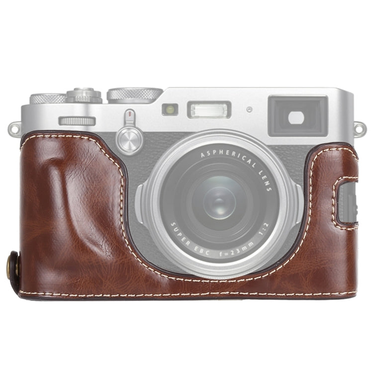 Base mezza custodia per fotocamera in pelle PU con filo da 1/4 di pollice per FUJIFILM X100F, For FUJIFILM X100F