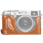 Base mezza custodia per fotocamera in pelle PU con filo da 1/4 di pollice per FUJIFILM X100F, For FUJIFILM X100F