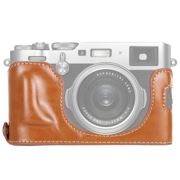 Base mezza custodia per fotocamera in pelle PU con filo da 1/4 di pollice per FUJIFILM X100F, For FUJIFILM X100F