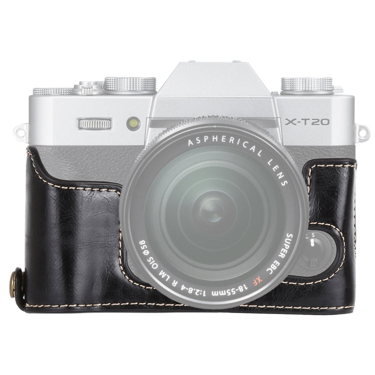 Base mezza custodia per fotocamera in pelle PU con filo da 1/4 di pollice per FUJIFILM X-T10 / X-T20, For FUJIFILM XT10, For FUJIFILM  XT10