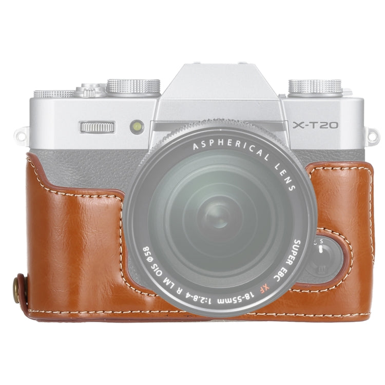 Base mezza custodia per fotocamera in pelle PU con filo da 1/4 di pollice per FUJIFILM X-T10 / X-T20, For FUJIFILM XT10, For FUJIFILM  XT10