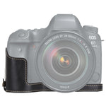 Base mezza custodia per fotocamera in pelle PU con filo da 1/4 di pollice per Canon EOS 6D / 6D Mark II, For Canon 6D2