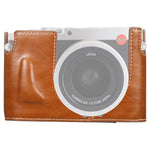 Base mezza custodia per fotocamera in pelle PU con filettatura da 1/4 di pollice per Leica Q (tipo 116), For Leica Q