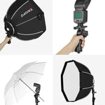 TRIOPO KS90 Diffusore Softbox parabolico a cupola Speedlite Flash da 90 cm con impugnatura a staffa per Speedlite, KS90
