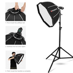 TRIOPO KS90 Diffusore Softbox parabolico a cupola Speedlite Flash da 90 cm con impugnatura a staffa per Speedlite, KS90