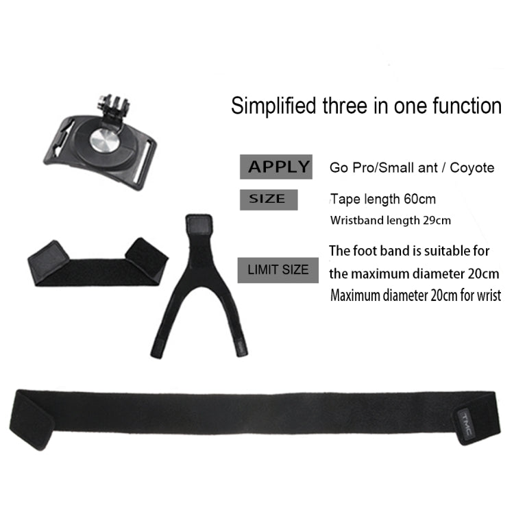 GP278 Cinghie per gambe, polsi e polsi 3 in 1 Supporto con rotazione di 360 gradi per GoPro Hero11 Black / HERO10 Black / HERO9 Black / HERO8 Black / HERO7 /6 /5 /5 Session /4 Session /4 /3+ /3 /2 /1, Insta360 ONE R, DJI Osmo Action e altre action came...