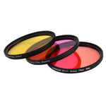 Filtro per obiettivo subacqueo giallo + rosso + viola da 58 mm per GoPro HERO7 Nero/6/5, 58mm 3-color Diving Lens