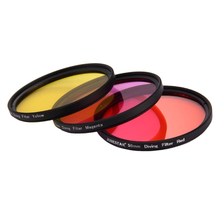Filtro per obiettivo subacqueo giallo + rosso + viola da 58 mm per GoPro HERO7 Nero/6/5, 58mm 3-color Diving Lens