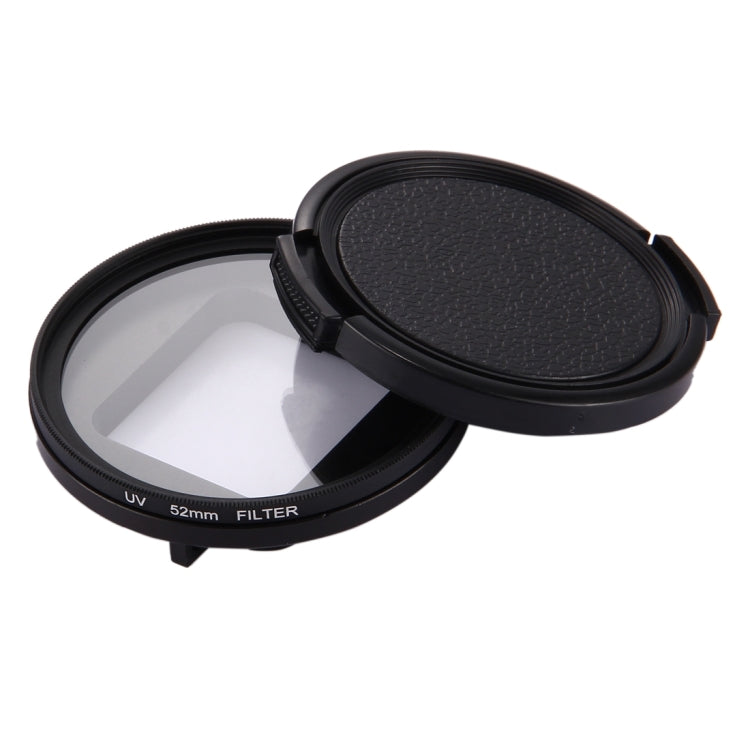 Filtro per lenti UV a cerchio rotondo 3 in 1 da 52 mm con cappuccio per GoPro HERO7 Nero/6/5, 52mm UV Lens