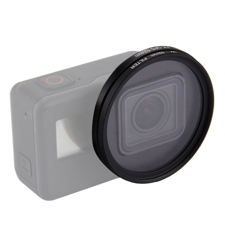 Filtro per lenti UV a cerchio rotondo 3 in 1 da 52 mm con cappuccio per GoPro HERO7 Nero/6/5, 52mm UV Lens