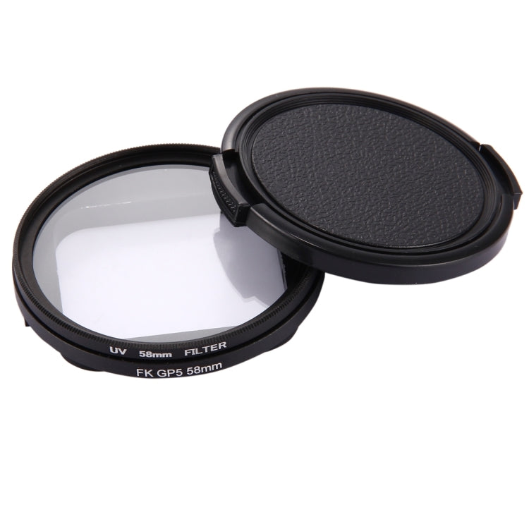 Filtro per lenti UV a cerchio rotondo 3 in 1 da 58 mm con cappuccio per GoPro HERO7 Nero/6/5, 58mm UV Lens