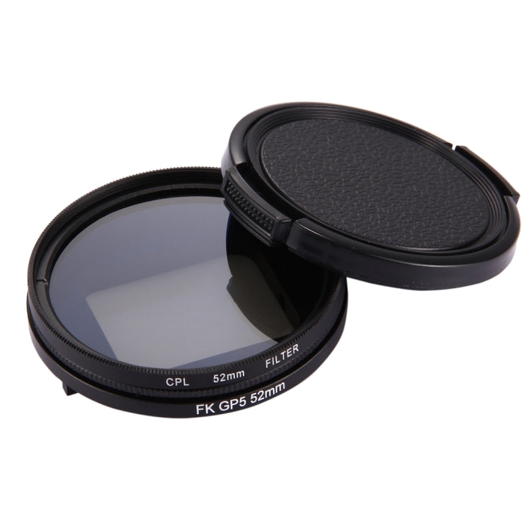 Filtro per obiettivo CPL circolare rotondo 3 in 1 da 52 mm con cappuccio per GoPro HERO7 Nero/6/5, 52mm CPL Lens