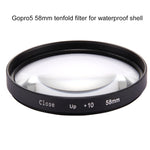 Filtro per obiettivo ravvicinato 10X 2 in 1 da 58 mm per GoPro HERO7 Nero/6/5, 58mm Close-Up Lens
