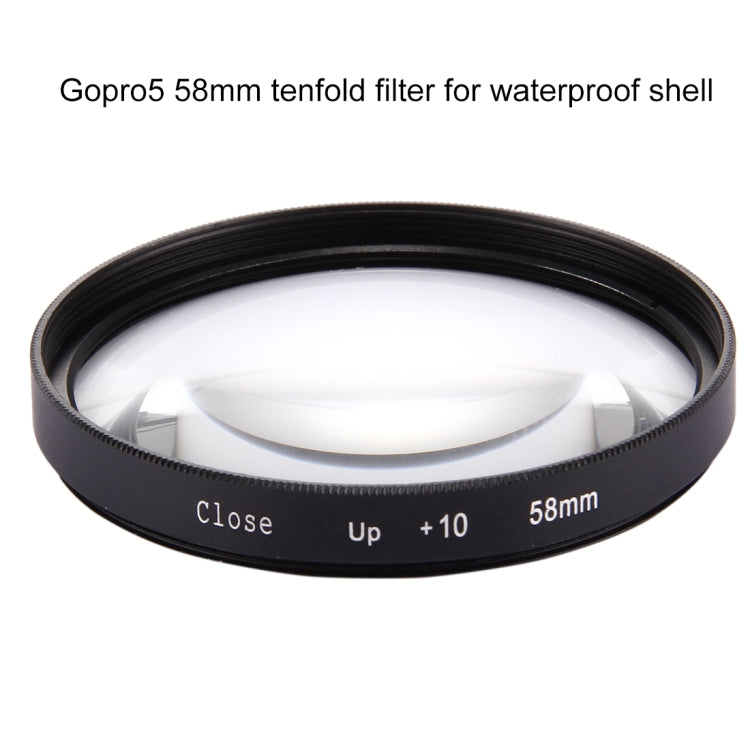 Filtro per obiettivo ravvicinato 10X 2 in 1 da 58 mm per GoPro HERO7 Nero/6/5, 58mm Close-Up Lens