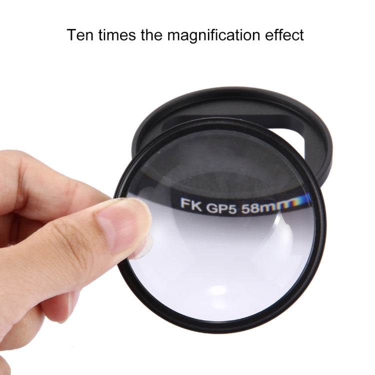 Filtro per obiettivo ravvicinato 10X 2 in 1 da 58 mm per GoPro HERO7 Nero/6/5, 58mm Close-Up Lens