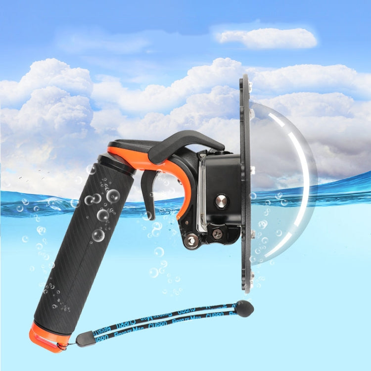 Grilletto dell'otturatore + Coperchio trasparente della lente della porta a cupola + Impugnatura galleggiante Bastone di galleggiamento per immersione con cinturino regolabile anti-smarrimento, vite e chiave per GoPro HERO7 /6 /5                       ...