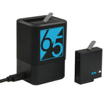 Caricabatterie doppio per batterie con cavo USB-C/Type-C per GoPro HERO6 /5, Charger with TYPE-C Cable