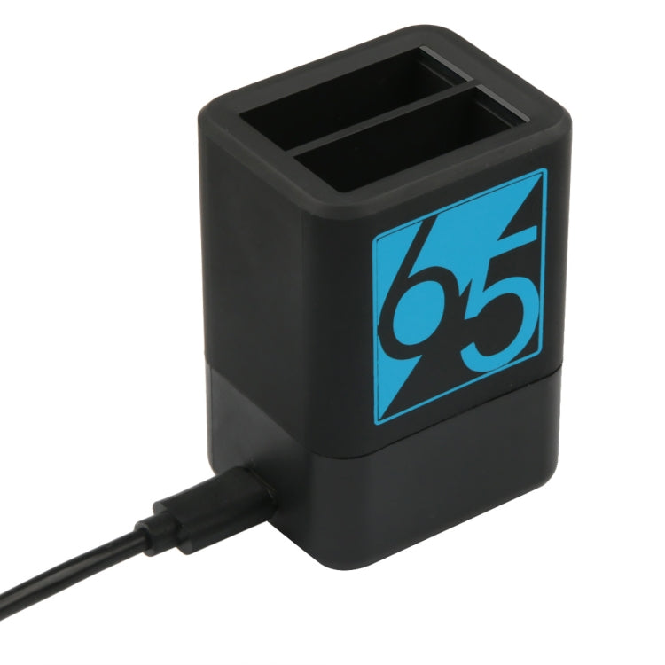 Caricabatterie doppio per batterie con cavo USB-C/Type-C per GoPro HERO6 /5, Charger with TYPE-C Cable