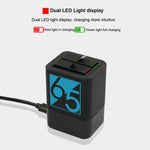 Caricabatterie doppio per batterie con cavo USB-C/Type-C per GoPro HERO6 /5, Charger with TYPE-C Cable