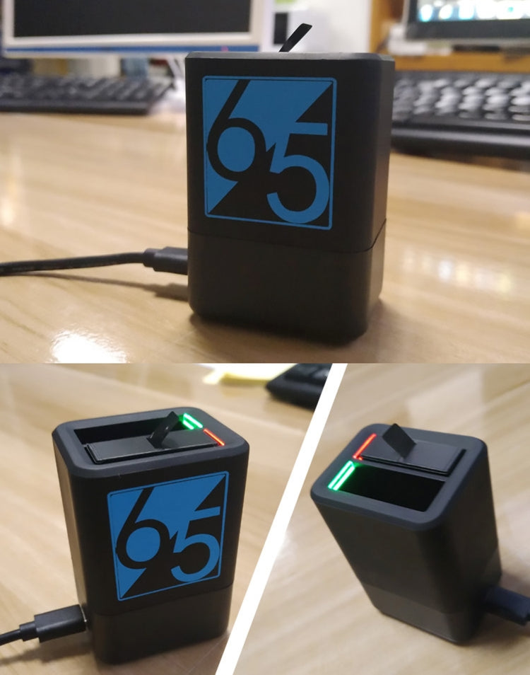 Caricabatterie doppio per batterie con cavo USB-C/Type-C per GoPro HERO6 /5, Charger with TYPE-C Cable