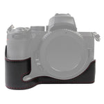 Base mezza custodia per fotocamera in pelle PU con filo da 1/4 di pollice per Nikon Z50, For Nikon Z50