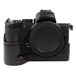 Base mezza custodia per fotocamera in pelle PU con filo da 1/4 di pollice per Nikon Z50, For Nikon Z50