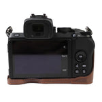 Base mezza custodia per fotocamera in pelle PU con filo da 1/4 di pollice per Nikon Z50, For Nikon Z50