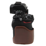 Base mezza custodia per fotocamera in pelle PU con filo da 1/4 di pollice per Nikon Z50, For Nikon Z50