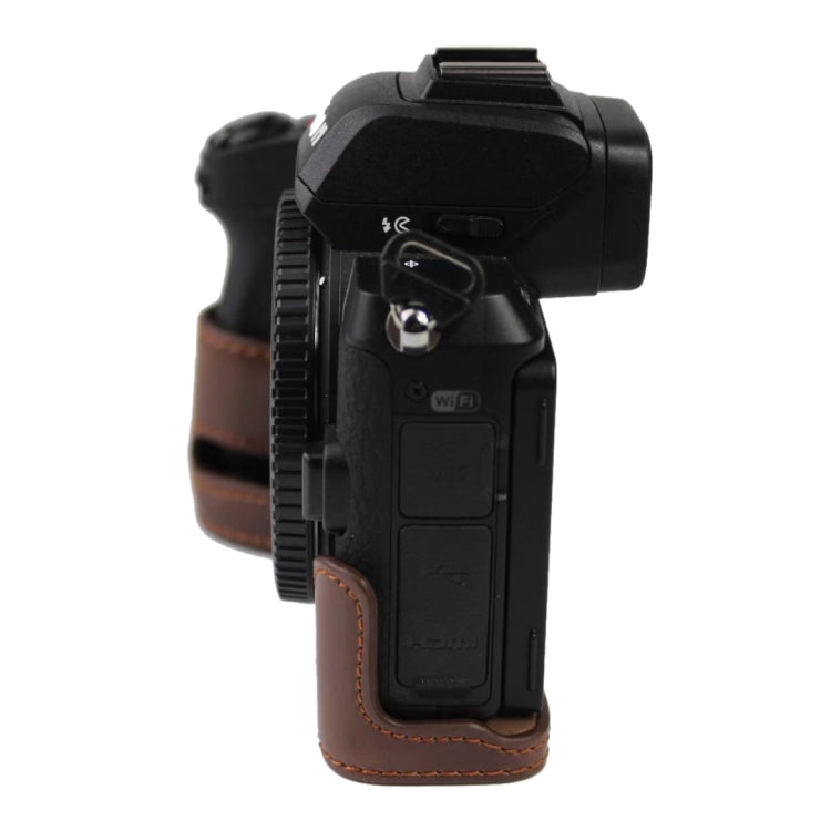 Base mezza custodia per fotocamera in pelle PU con filo da 1/4 di pollice per Nikon Z50, For Nikon Z50