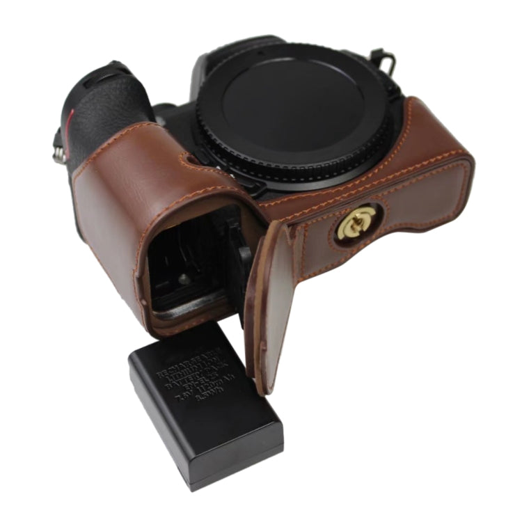 Base mezza custodia per fotocamera in pelle PU con filo da 1/4 di pollice per Nikon Z50, For Nikon Z50