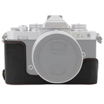 Base mezza custodia per fotocamera in pelle PU con filo da 1/4 di pollice per Nikon Z fc, For Nikon Z fc