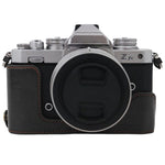 Base mezza custodia per fotocamera in pelle PU con filo da 1/4 di pollice per Nikon Z fc, For Nikon Z fc