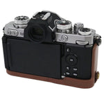 Base mezza custodia per fotocamera in pelle PU con filo da 1/4 di pollice per Nikon Z fc, For Nikon Z fc