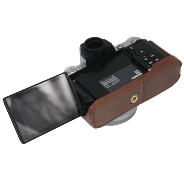 Base mezza custodia per fotocamera in pelle PU con filo da 1/4 di pollice per Nikon Z fc, For Nikon Z fc