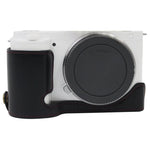 Base mezza custodia per fotocamera in pelle PU con filettatura da 1/4 di pollice per Sony ZV-E10 / ZV-E10L, For Sony ZV-E10