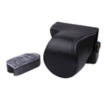 Custodia in pelle PU per fotocamera full body con cinturino per Canon EOS M200 (obiettivo 15-55 mm)