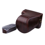 Custodia in pelle PU per fotocamera full body con cinturino per Canon EOS M200 (obiettivo 15-55 mm)