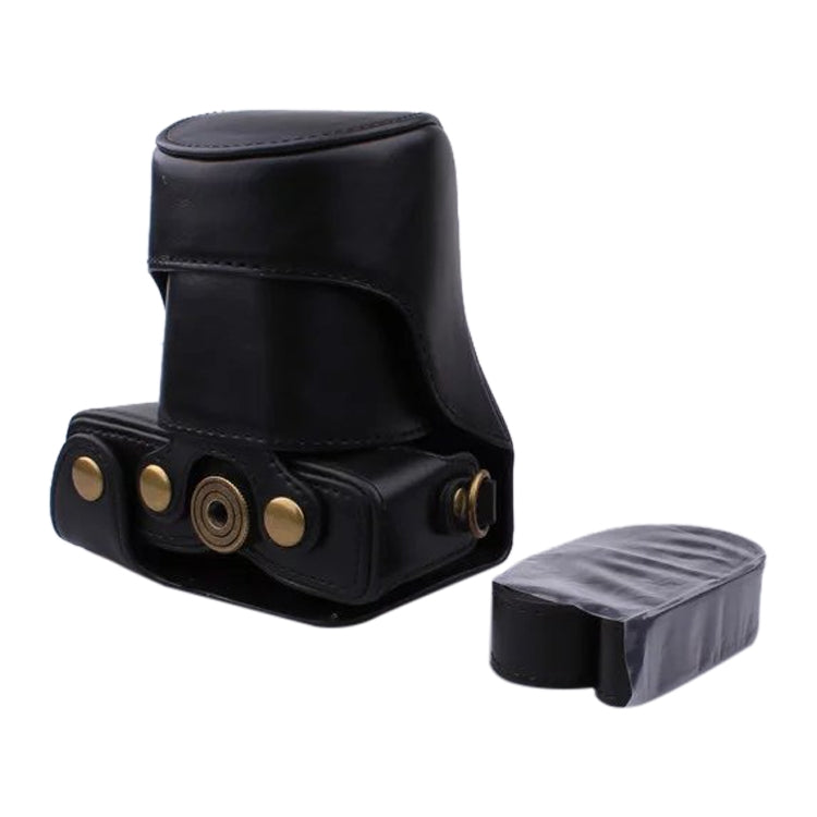 Custodia in pelle PU per fotocamera full body con cinturino per Canon EOS M200 (obiettivo 15-55 mm)