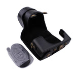 Custodia in pelle PU per fotocamera full body con cinturino per Canon EOS M200 (obiettivo 15-55 mm)