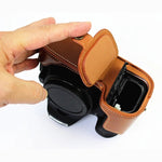 Base mezza custodia per fotocamera in pelle PU con filo da 1/4 di pollice per Canon EOS 80D / 70D, For Canon EOS 80D