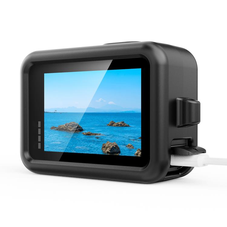 Custodia in silicone nera per GoPro HERO13 Black con cinturino e