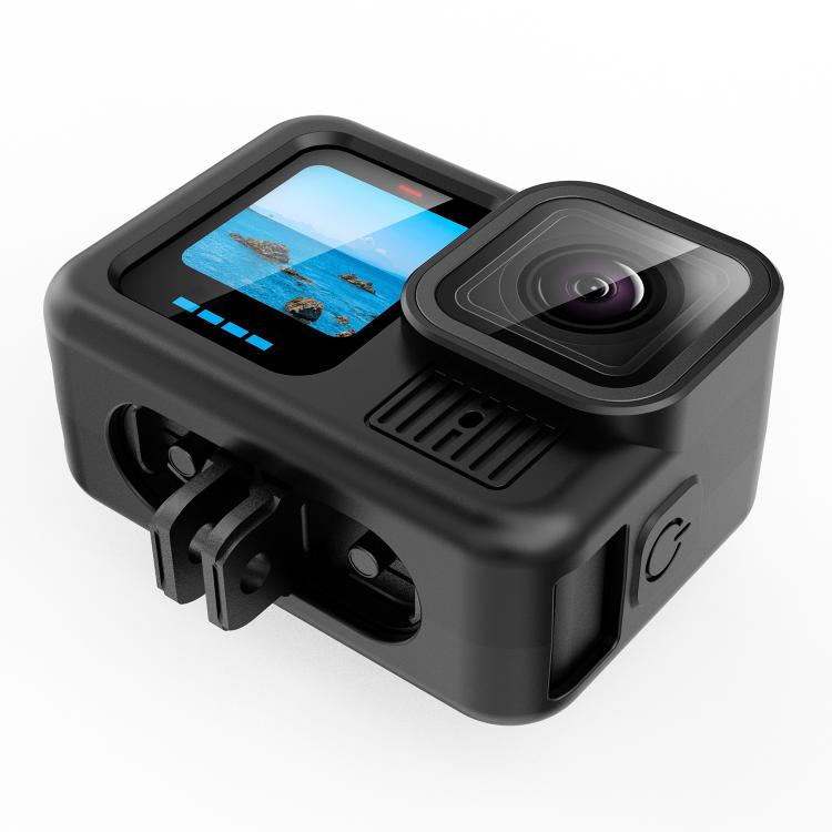 Custodia in silicone nera per GoPro HERO13 Black con cinturino e