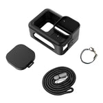 Custodia in silicone nera per GoPro HERO13 Black con cinturino e