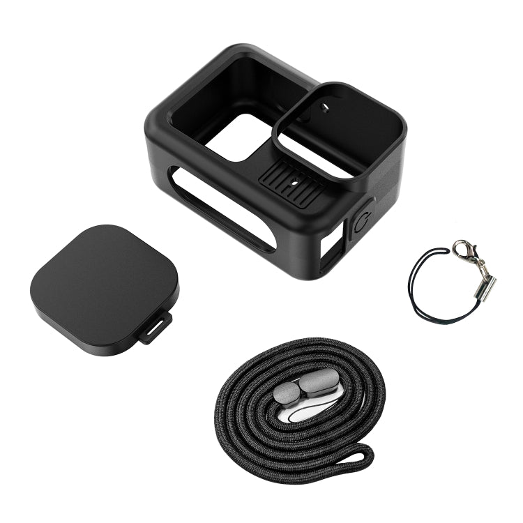 Custodia in silicone nera per GoPro HERO13 Black con cinturino e