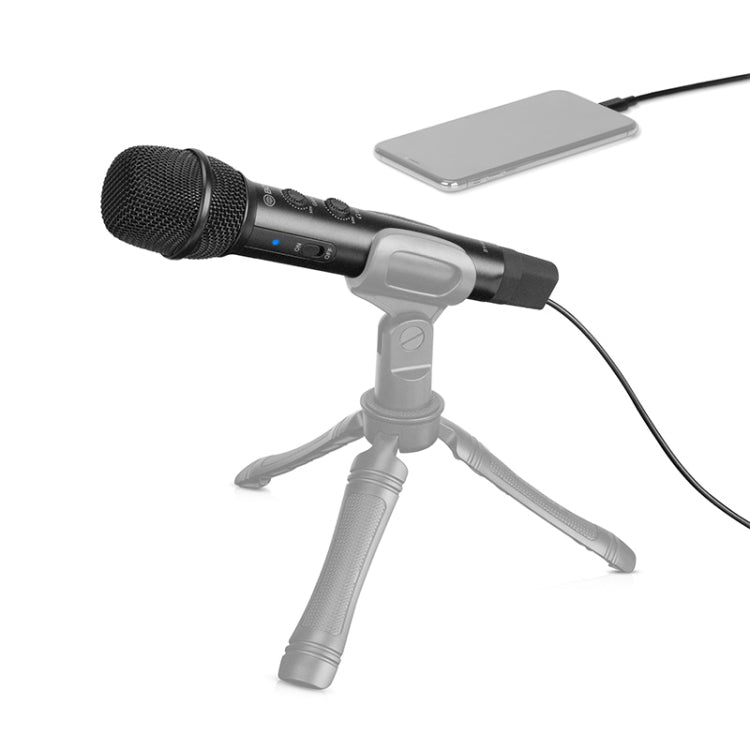 BOYA BY-HM2 Professional Handheld Condenser Microphone 3.5mm Headphone Port with 8 Pin Interface / Type-C / USB 1.2m Extension Cable and Stand, BY-HM2