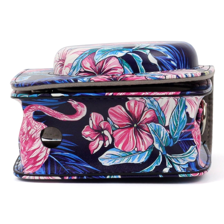 Borsa protettiva per fotocamera in pelle PU modello fenicottero per fotocamera FUJIFILM Instax Mini90, Flamingo