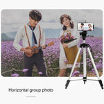 Treppiede per trasmissione dal vivo Gambe pieghevoli a 3 sezioni Supporto per treppiede in lega di alluminio con testa tridimensionale a forma di U e morsetto per telefono per DSLR e fotocamera digitale, altezza regolabile: 47,5-133 cm, 330A