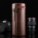 Custodia per obiettivo extra large Custodia in pelle PU con cerniera per obiettivo della fotocamera DSLR, dimensioni: 24,5 * 10,5 * 10,5 cm, 24.5 x 10.5cm (Brown), 24.5 x 10.5cm (Coffee), 24.5 x 10.5cm (Black)