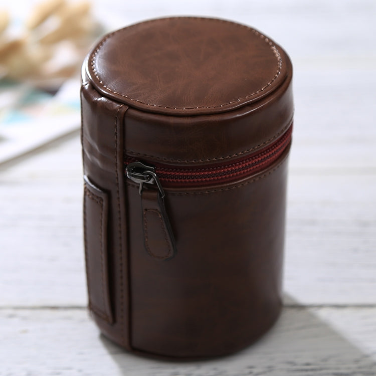 Custodia per obiettivo media Custodia in pelle PU con cerniera per obiettivo fotocamera DSLR, dimensioni: 13x9x9 cm, 13 x 9cm (Brown), 13 x 9cm (Coffee), 13 x 9cm (Black)