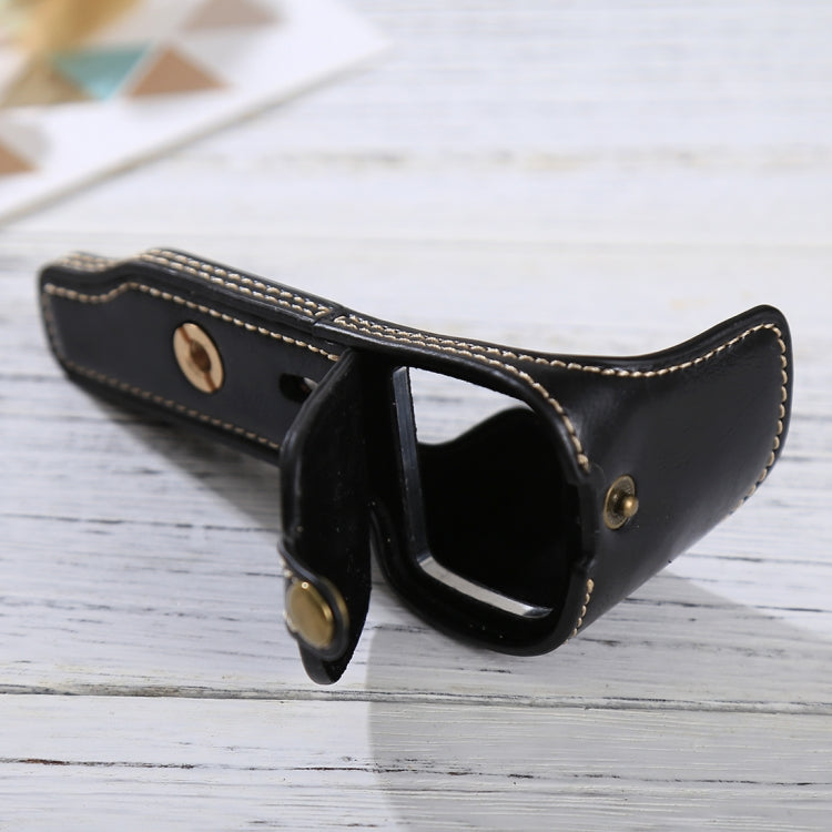 Base mezza custodia per fotocamera in pelle PU con filo da 1/4 di pollice per Sony ILCE-6000 / A6000, For Sony A6000